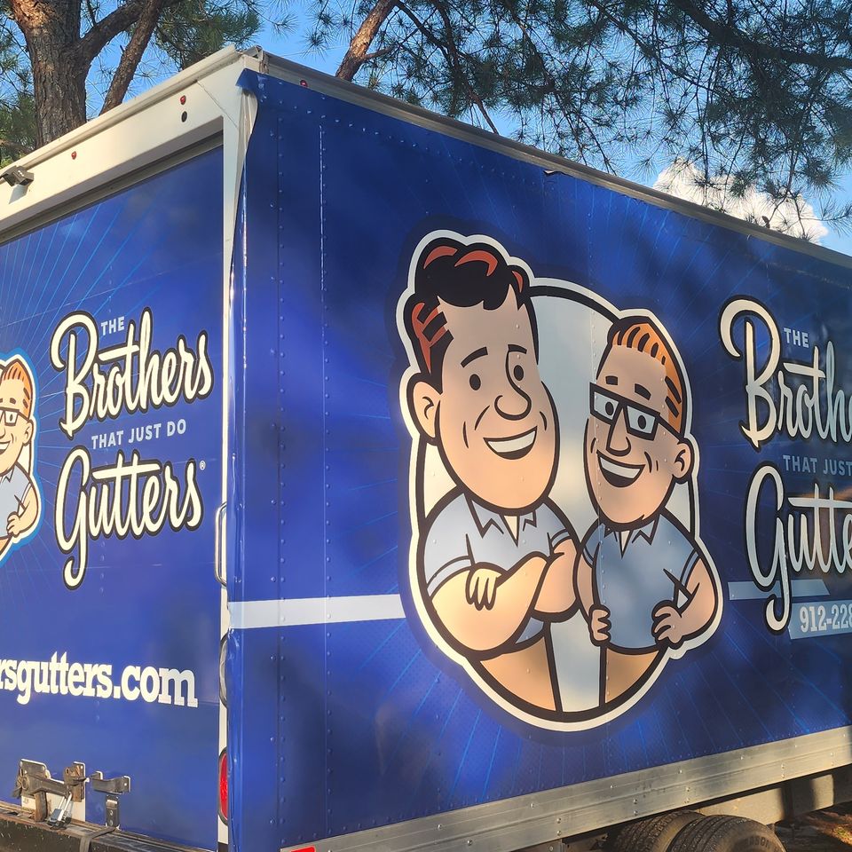 Brothers That Just Do Gutters branded box truck